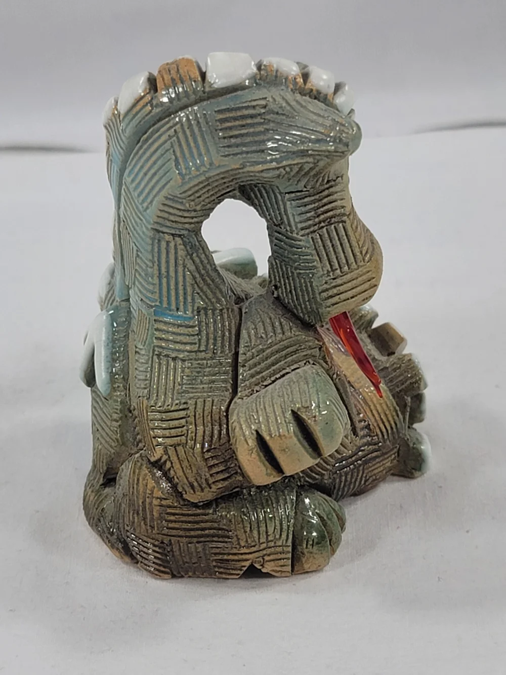 Artesania Rinconada Fire Breathing Dragon Figurine Hand Carved Sculpture Animals
